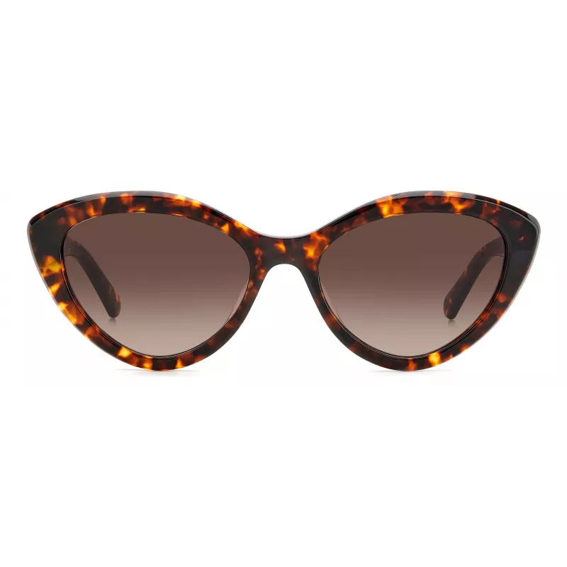 KATE SPADE Sieviešu saulesbrilles JUNIGS086F5HA - Melns acetāta rāmis, Pelēkas polikarbonāta lēcas, 55/17/140 mm