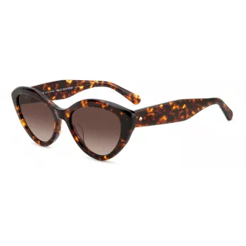 KATE SPADE Sieviešu saulesbrilles JUNIGS086F5HA - Melns acetāta rāmis, Pelēkas polikarbonāta lēcas, 55/17/140 mm