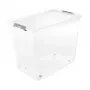 keeeper kaste ar vāku uz riteņiem clipbox Leo 59x38x47cm 74L caurspīdīga