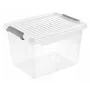 keeeper Clipbox Leonie uzglabāšanas kaste ar uzspraužamu vāku, 16,6 L, caurspīdīga, 37,5 x 28,5 x 23,5 cm