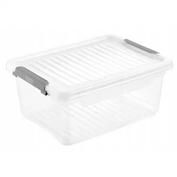 keeeper Clipbox Leonie uzglabāšanas kaste ar vāku, 11,4 L, caurspīdīga, sakraujama, pārtikas droša, bez BPA, ar klipšu aizdari, 37,5 x 28,5 x 16 cm