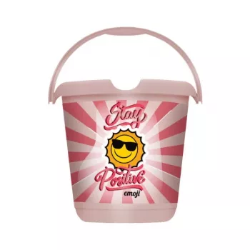 keeeper Deco Bucket 10L Ilvie Emoji Stay Positive, Nordic Pink, apaļa, PP, Ø30x28 cm