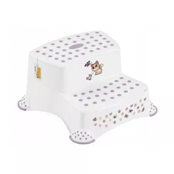 keeeper kids divpakāpju soliņš Igor Cats, balts ar kaķa rakstu, 40x37x21 cm, maksimālā slodze 120 kg, pretšļūdes kājiņas