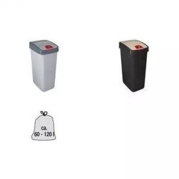 keeeper magne 45 L atkritumu tvertne ar divvirzienu vāku, sudraba/pelēka 1060516000000