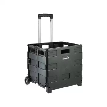 keeeper Olli salokāms iepirkumu ratiņš 65L melns, kravnesība 35 kg