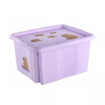 keeeper Uzglabāšanas kaste ar vāku 24L Karolina “Capybara” maigi violets