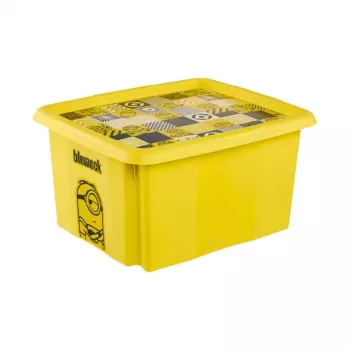 keeeper Uzglabāšanas kaste ar vāku 24L Karolina Minions Mosaic, 42,5 x 35,5 x 22,5 cm, dzeltena