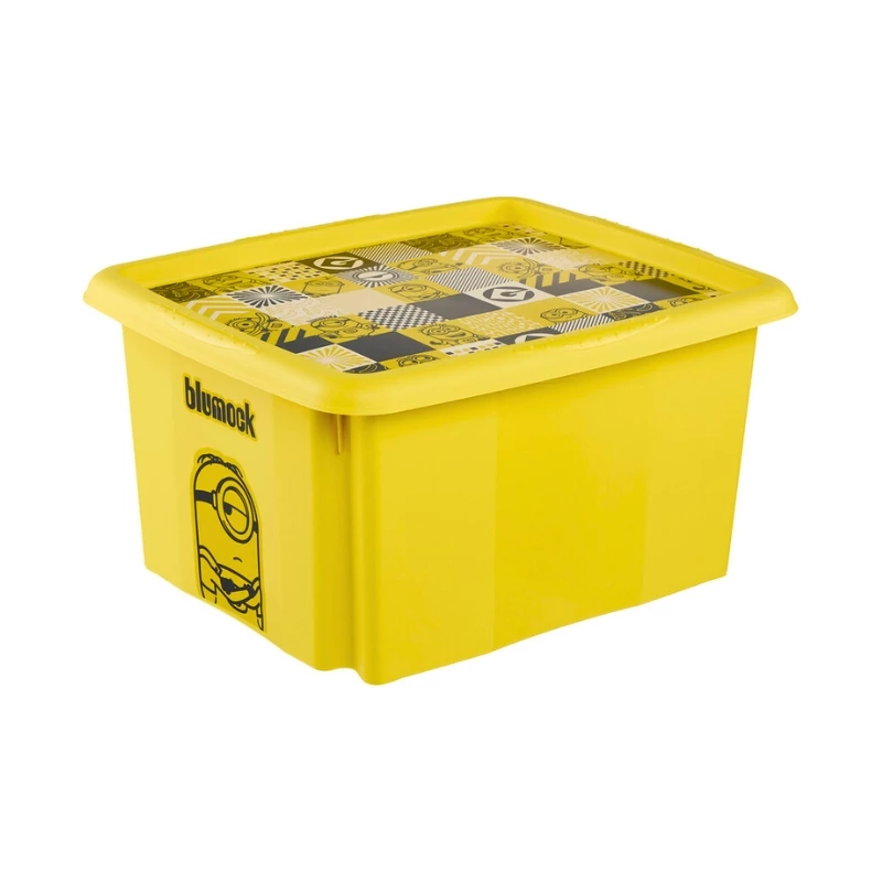 keeeper Uzglabāšanas kaste ar vāku 24L Karolina Minions Mosaic, 42,5 x 35,5 x 22,5 cm, dzeltena