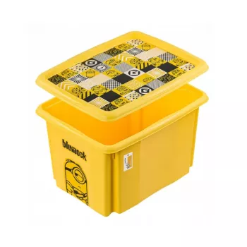 keeeper Uzglabāšanas kaste ar vāku 30L Karolina “Minions Mosaic” 45x35x27cm Dzeltena