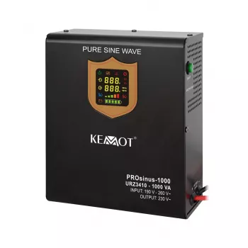 KEMOT PROsinus-1000 Sienas nepārtrauktās barošanas avots 1000VA/700W Tīrs sinusoidāls vilnis 12V 230V