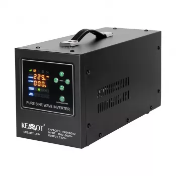KEMOT PROsinus-1500/24-LFP4 tīrā sinusoidālā viļņa UPS invertors 1500VA/1050W 24V DC uz 230V AC ar akumulatora lādētāju