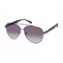 Kenneth Cole KC1394-5908B Vīriešu taisnstūra saulesbrilles - spīdīgs melns rāmis, dūmu lēcas