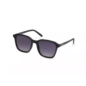 KENNETH COLE KC3005-5301B Unisex taisnstūra saulesbrilles - Melns rāmis, pelēkas lēcas, 53 mm