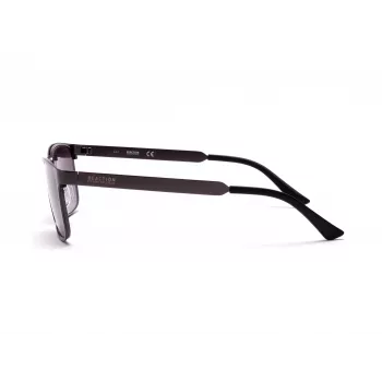 KENNETH COLE MAN KC1329-5709B Taisnstūra saulesbrilles - Spīdīgs melns rāmis, dūmu lēcas, 57 mm