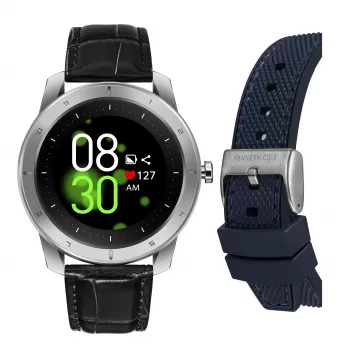 KENNETH COLE Vīriešu automātiskais skeleta pulkstenis KCWGD2174061 - 45mm nerūsējošā tērauda korpuss, brūna ādas siksniņa