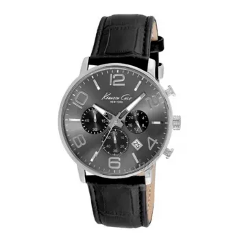 KENNETH COLE Vīriešu Pulkstenis IKC8007 42mm Melns Ciparnīca Ādas Siksniņa
