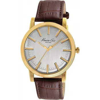 KENNETH COLE Vīriešu pulkstenis IKC8043 43,5mm Nerūsējošais tērauds Kvarca analogs Melns ciparnīca Sudraba krāsas aproce