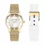 KENNETH COLE Sieviešu kvarca analogais pulkstenis KCWLG2124003 34.5mm Nerūsējošā tērauda korpuss Balts ciparnīca Melna ādas siksniņa