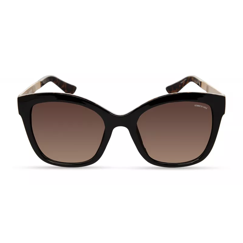 KENNETH COLE Sieviešu saulesbrilles KC2965-5401F - Ģeometrisks acetāta rāmis ar pelēkām gradienta lēcām - 54mm