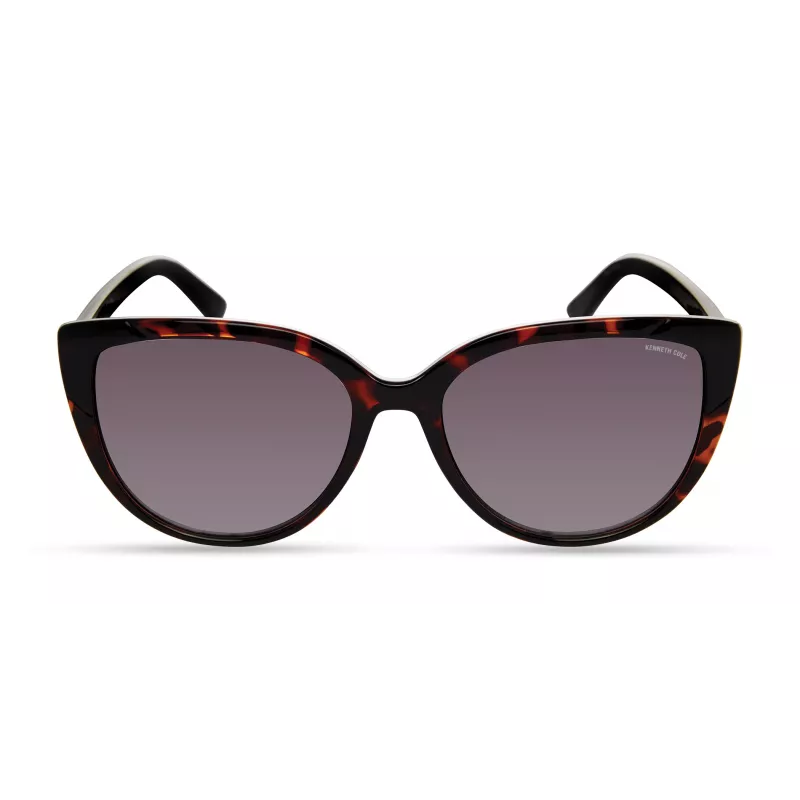 KENNETH COLE Sieviešu saulesbrilles KC2979-5501B - Taisnstūra melns rāmis, dūmu lēcas, UV400 aizsardzība