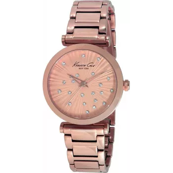 KENNETH COLE Sieviešu pulkstenis IKC0019 35mm Nerūsējošā tērauda sietiņa rozā zelta tonī