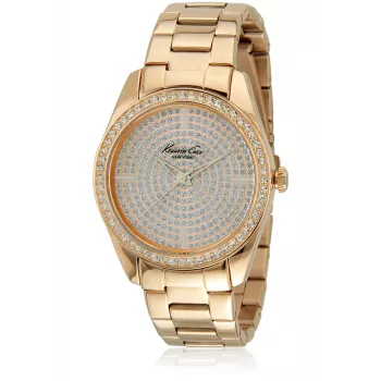 KENNETH COLE Sieviešu pulkstenis IKC4958 40mm Roze zelta nerūsējošā tērauda sieta aproce