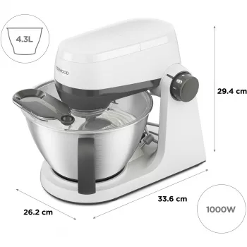 KENWOOD Multi-Tasker KHC30.000WH Virtuves iekārta (Pelēka/Balta, 1000 W, 4.3 L Bļoda)