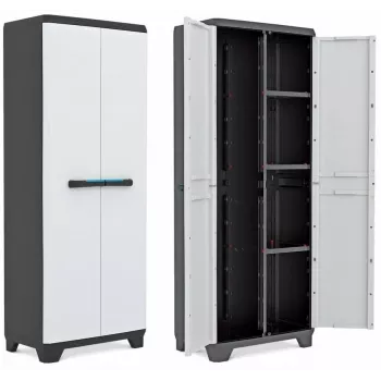 Keter Linear Cabinet Papildu Plaukti 68x39x173cm 2-Pack Pelēks/Melns