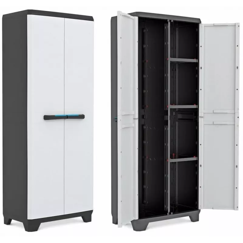 Keter Linear Cabinet Papildu Plaukti 68x39x173cm 2-Pack Pelēks/Melns