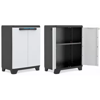 KETER LINEAR CABINET LOW 68x39x90cm Melns/Pelēks