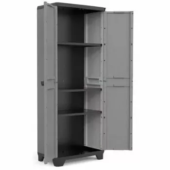 KETER STILO Instrumentu skapis ar plauktiem 68 x 39 x 173 cm Pelēks/Melns