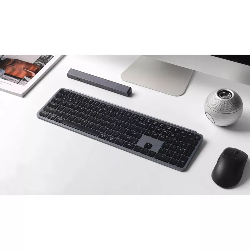 KEYCHRON B6 Pro Low-Profile Wireless Mechanical Keyboard (Grey/Black, German Layout, Scissor Switch)