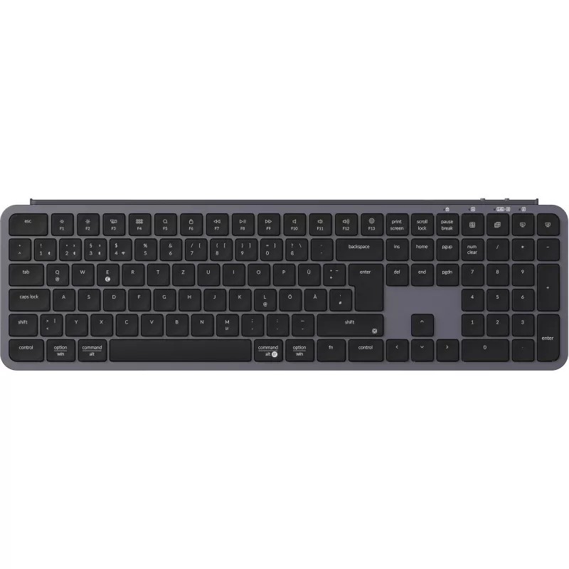 KEYCHRON B6 Pro Low-Profile Wireless Mechanical Keyboard (Grey/Black, German Layout, Scissor Switch)
