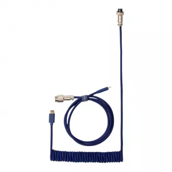 Keychron Coiled Aviator Blue Cable USB-C uz USB-A ar GX16 4-pin atvienojamu savienotaju, 200 cm
