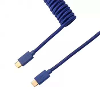 Keychron Coiled Aviator Blue Cable USB-C uz USB-A ar GX16 4-pin atvienojamu savienotaju, 200 cm