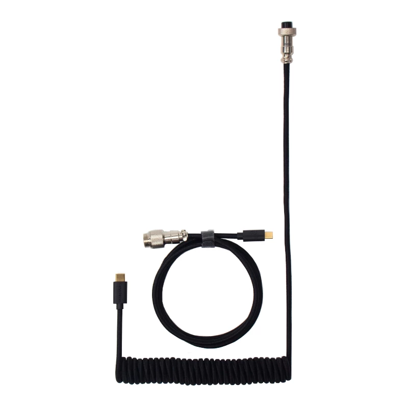 Keychron Coiled Aviator kabelis - melns/taisns