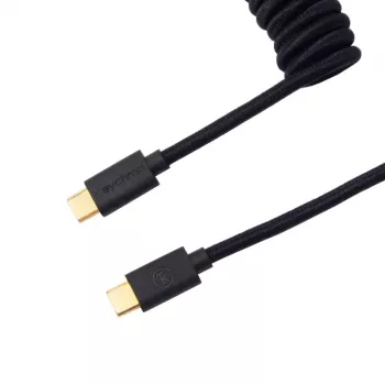 Keychron Coiled Aviator kabelis - melns/taisns