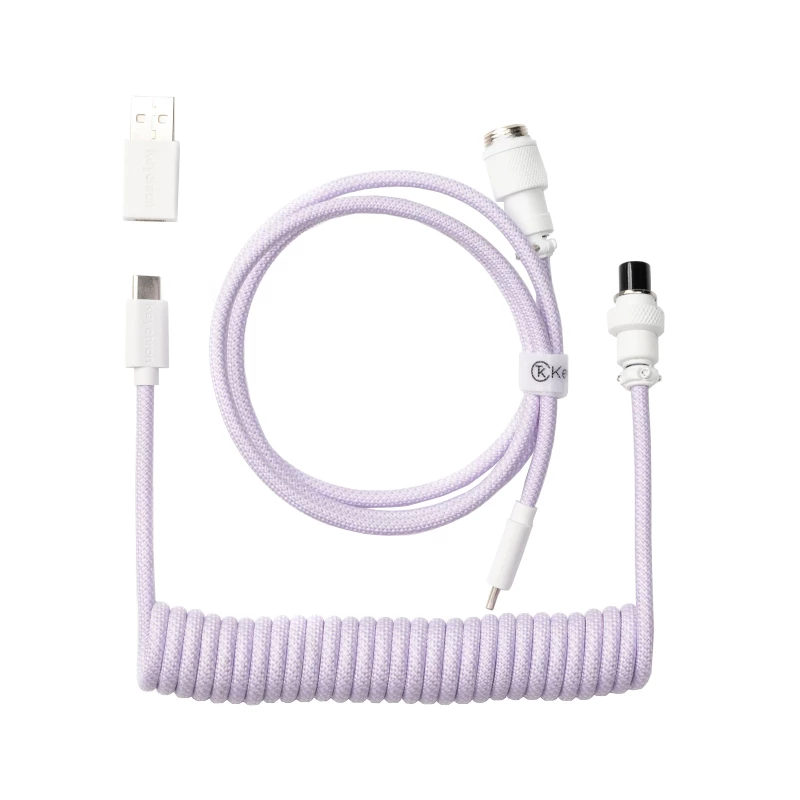 Keychron Coiled Aviator Cable - Gaiši purpura/taisns