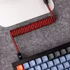 Keychron Coiled Aviator Cable - Sarkans (USB-A uz USB-C, 2m, Atvienojams GX12)