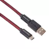 Keychron Coiled Aviator Cable - Sarkans (USB-A uz USB-C, 2m, Atvienojams GX12)