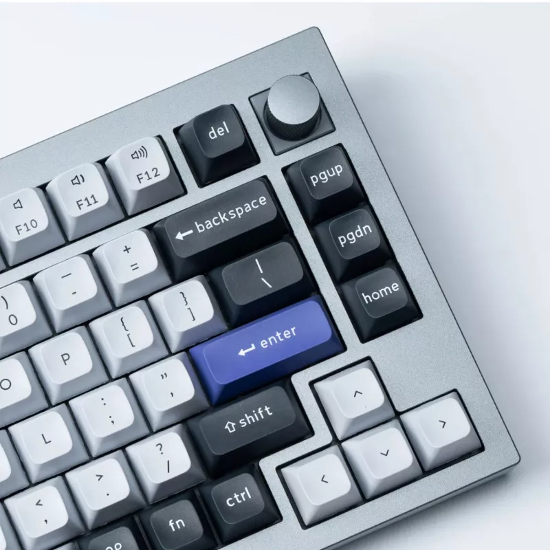 Keychron Double Shot KSA PBT taustiņu komplekts - tumši pelēks/balts dūmakains (137 taustiņi, MX stila, ANSI)