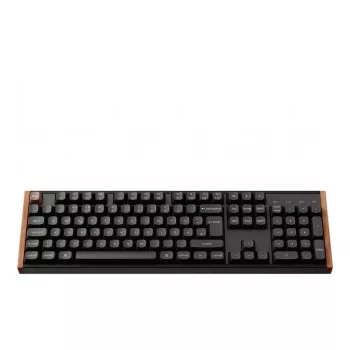 Keychron K10 HE Bezvadu Magnētiskā Slēdža Pielāgojama Tastatūra Vācu Izkārtojums (Melns/Koks, DE-Izkārtojums, Gateron Double-Rail Magnetic Nebula, Hot-Swap, Alumīnija Rāmis, RGB)