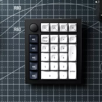 Keychron Q0 Max QMK Gateron Jupiter Banana RGB bezvadu pielāgojama ciparu tastatūra, Shell White
