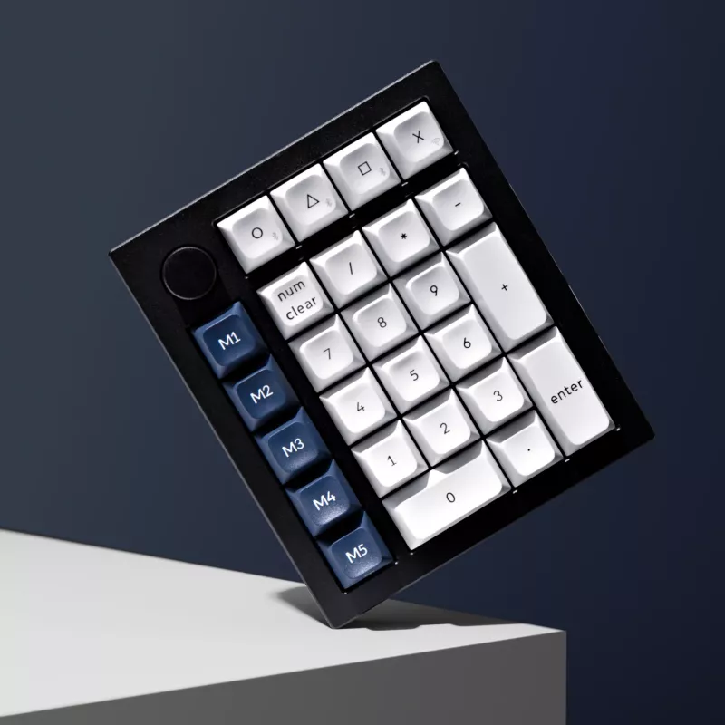 Keychron Q0 Max QMK Gateron Jupiter Banana RGB bezvadu pielāgojama ciparu tastatūra, Shell White