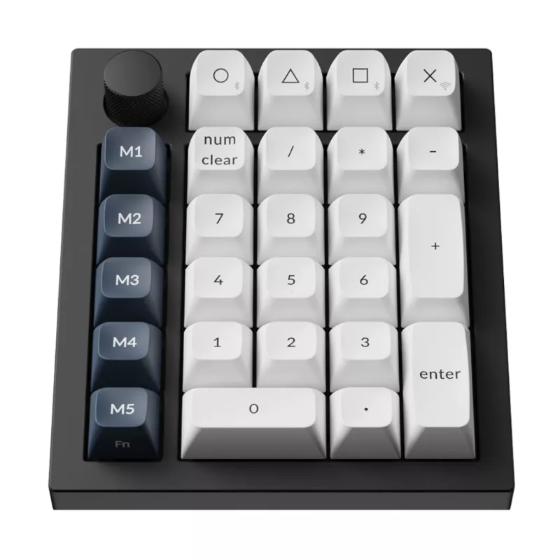 Keychron Q0 Max QMK Gateron Jupiter Banana RGB bezvadu pielāgojama ciparu tastatūra, Shell White