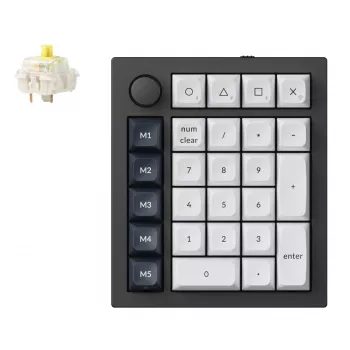 Keychron Q0 Max QMK Gateron Jupiter Banana RGB bezvadu pielāgojama ciparu tastatūra, Shell White
