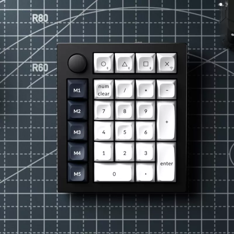 Keychron Q0 Max QMK Gateron Jupiter Red RGB bezvadu pielāgojama ciparu tastatūra Carbon Black