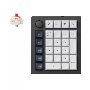 Keychron Q0 Max QMK Gateron Jupiter Red RGB bezvadu pielāgojama ciparu tastatūra Carbon Black