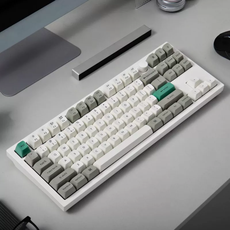 Keychron Q3 Max 80% pilnībā samontēta tastatūra ar pogu, sarkanie slēdži, Hot-Swap Gateron Jupiter RGB bezvadu tastatūra - Shell White