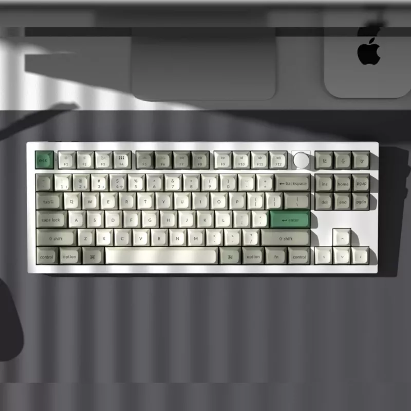 Keychron Q3 Max 80% pilnībā samontēta tastatūra ar pogu, sarkanie slēdži, Hot-Swap Gateron Jupiter RGB bezvadu tastatūra - Shell White